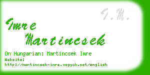 imre martincsek business card